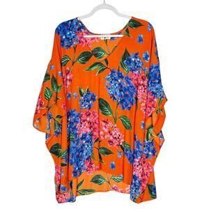 Show Me Your Mumu Peta Swim Cover Up Tunic Top Orange Floral Print Size Small